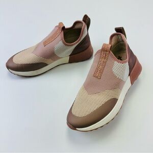 Sam Edelman Dania rose pink bronze slip on stretch knit sneaker shoe Womens 7.5
